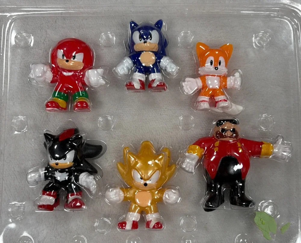 Sonic The Hedgehog Christmas Ornament Figure Lot Of 6 Plastic Clamshell